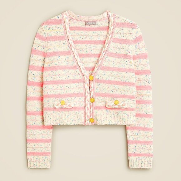 J. Crew Lady Jacket Space-dyed Sweater Striped Cardigan Estimated Size XS - Picture 1 of 8